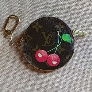 LV Louis Vuitton Cerise Coin Purse Key Chain